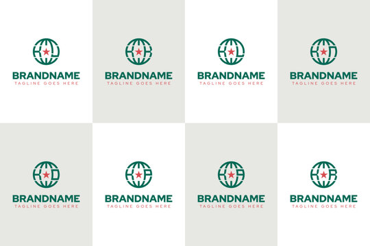 Letters KJ KK KL KN KO KP KQ KR Globe Star Logo