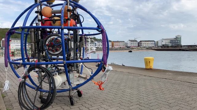 Static documentation of oceanographic equipment near waterfront