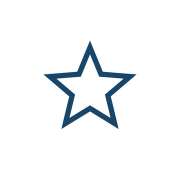 Simple blue outline star shape graphic.