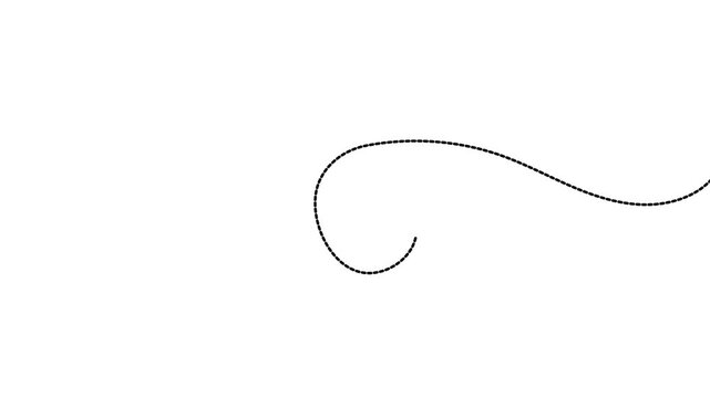Quote mark animation gradually forms through a continuous flowing line on a clean white background, creating a minimalist drawing sequence. 4K animation.