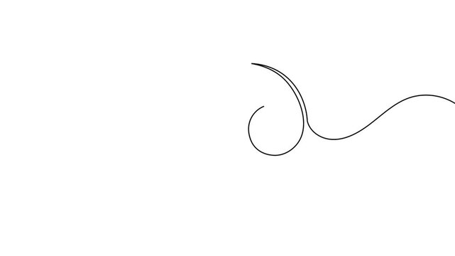 Quote mark animation gradually forms through a continuous flowing line on a clean white background, creating a minimalist drawing sequence. 4K animation.