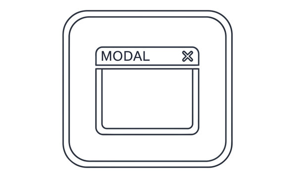 Minimal modal window icon with close button