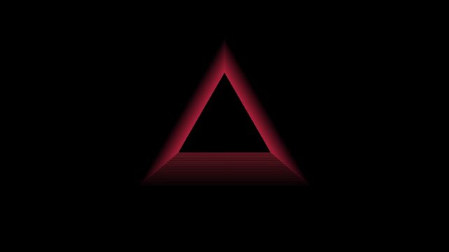 Neon red glowing triangle shape frame pulsing animation loop dark background aesthetic.