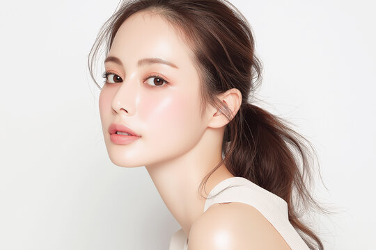 美容, 女性, スキンケア, 化粧品, ビューティー, 若い女性, 美肌, 日本人, アジア人, フェイシャル, メイク, 美容液, 保湿, クリーム, エイジングケア, 美容医療, エステ, 美容クリニック, 肌ケア, ナチュラルメイク, 透明感, ツヤ肌, モデル, 笑顔, ポートレート, クローズアップ, リラックス, 癒し, 健康的, 美白, コラーゲン, ヒアルロン酸, アンチエイジング