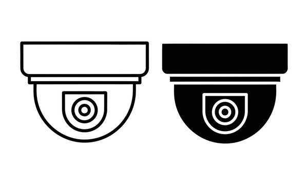 Black and white security camera icons side by side
