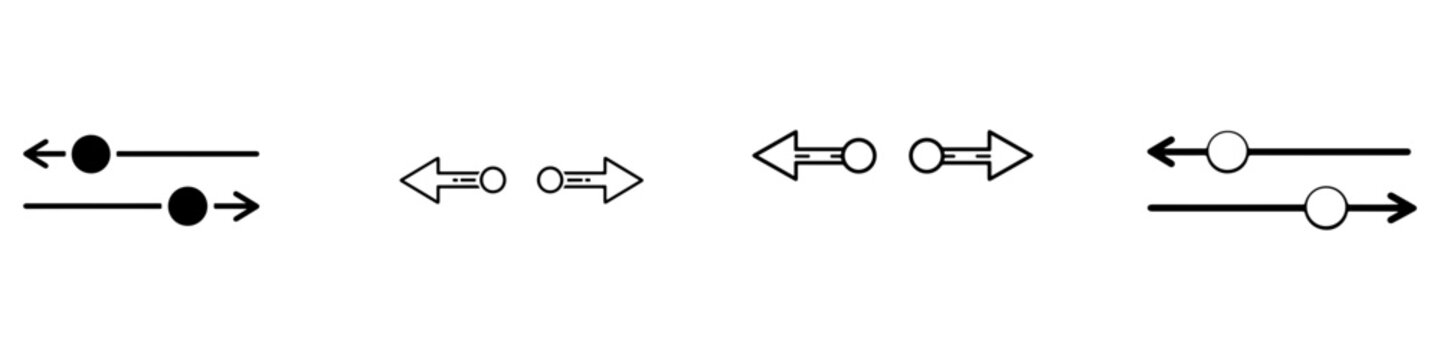 Inconsistency icon set in multiple styles showing errors, mismatch, variation, conflict, and imbalance.