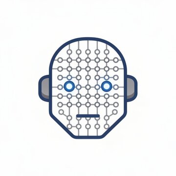 Robot head with neural network pattern