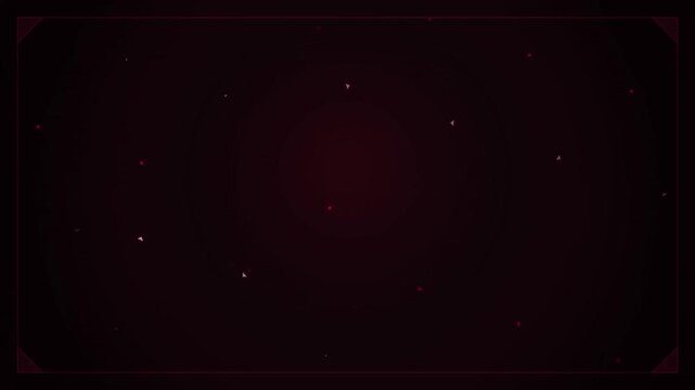 Abstract Geometric Flying Bats in Dark Red Digital Space