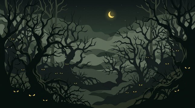 halloween background with moon