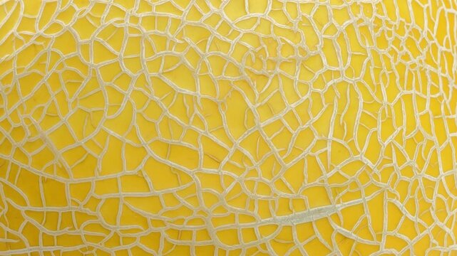 Close Up of Yellow Melon Skin Texture