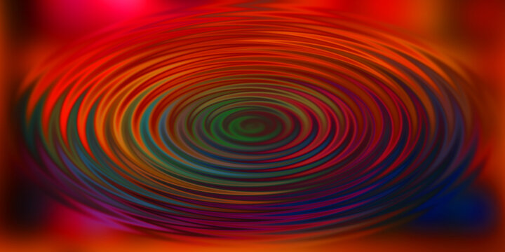 Vibrant colorful concentric circles abstract background swirling vortex motion red green.