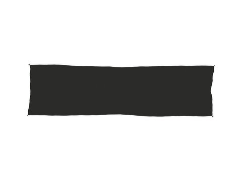 A solid black rectangular shape isolated against a clean white background