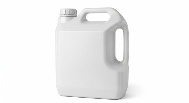 White Plastic Jerry Can With Handle And Screw Cap For Liquid Storage