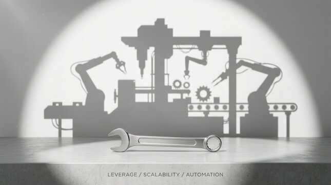 Conceptual image representing leverage, automation, scalability and technology-enabled productivity.
