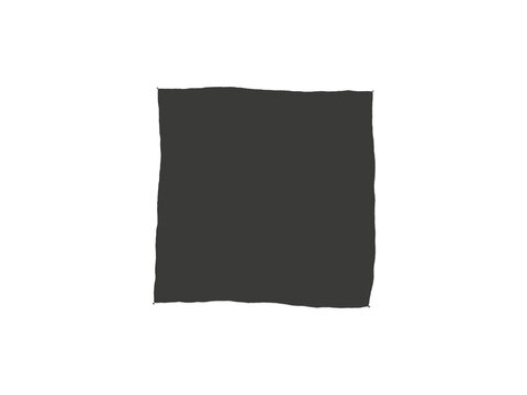 A single dark gray square shape centered on a plain white background surface