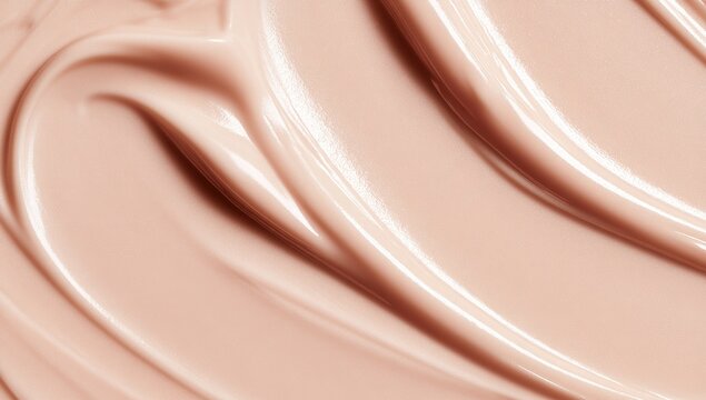 Creamy beige liquid makeup foundation texture smear.