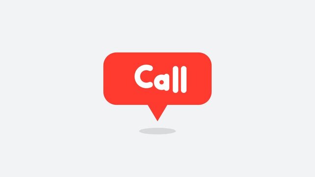 Red Call Speech Bubble Icon Isolated On White Background