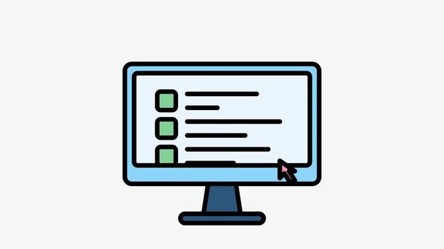 Computer Monitor Displaying Online Checklist Survey Concept