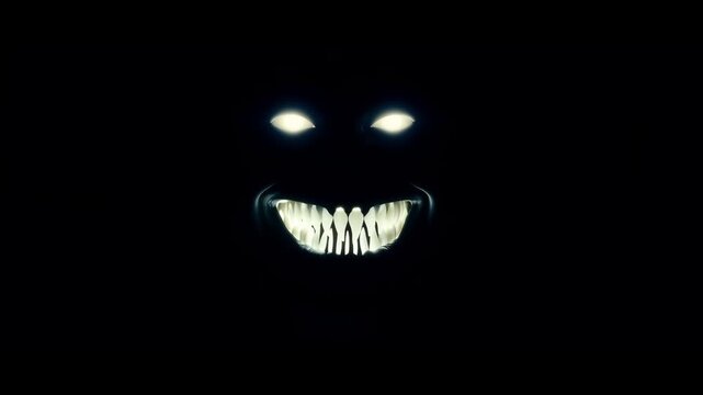 Mysterious Horror Face with Glowing Eyes