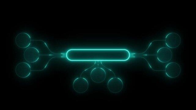 Ai tools or neon box. Multi function for Agentic AI technology motion background. Multi agent AI systems, with neon toolbox any item use for animation