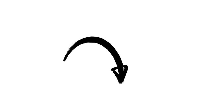 black arrow up line hand drawn. animated arrow concept. 4k motion video.