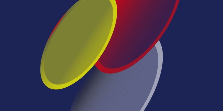 Abstract colorful overlapping circles on dark blue background, vector illustration eps 10