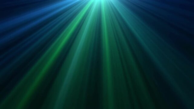 Blue green light beams emanating upwards against dark background with subtle movement