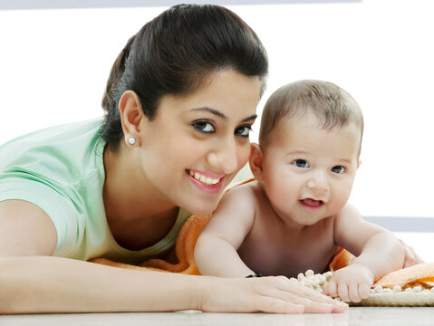 Portrait of a mother with her baby 