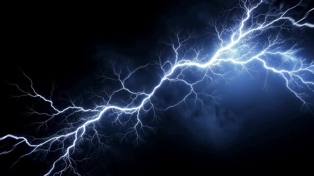 Experience the raw power of nature with brilliant lightning bolts illuminating the dark stormy sky