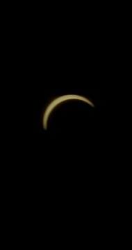 Celestial Partial Solar Eclipse Over Wales United Kingdom Astronomy Footage | Vertical Video
