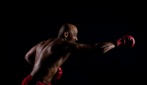 Boxer in a punching position 