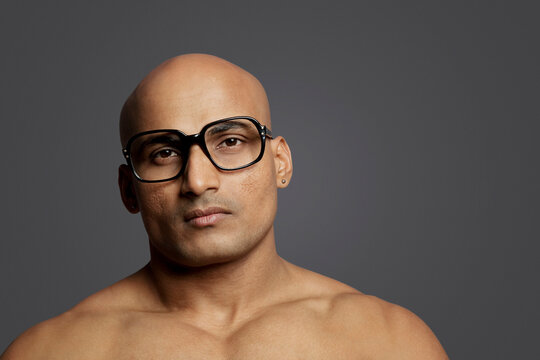 Portrait of a bald man 
