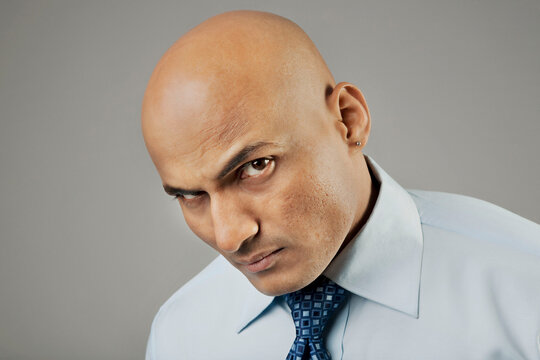 Portrait of a bald man 