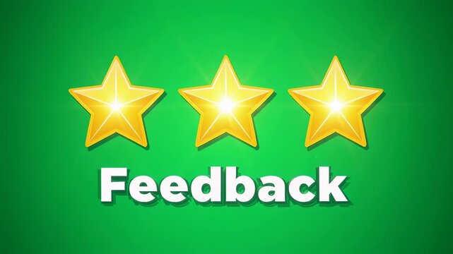 Customer Feedback Three Star Rating on Green Background with Subtle Gradient