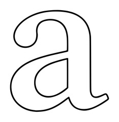 Minimal hand-drawn lowercase a outlined in black, a clean typography letterform vector icon with rounded curves on a white background © MDRAISULISIAM