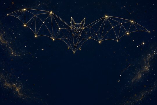 Bat Constellation In The Night Sky halloween background halloween illustration spooky background pum