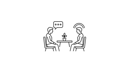 Fototapeta premium people sitting at a table talking