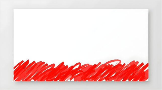 Red scribble brush strokes on white background with horizontal space