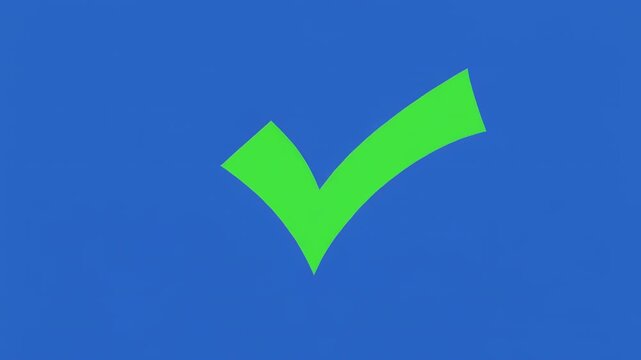 Green Checkmarks appearing on blue background with black stripes during daytime with clean modern concept