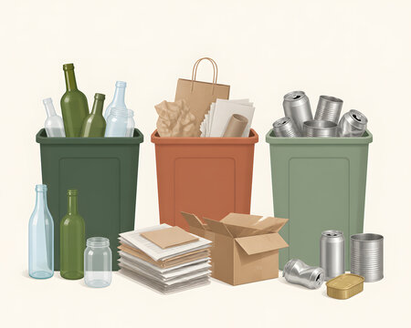 Household waste sorting bins