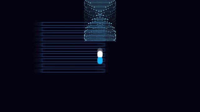 Modern digital interface with glowing blue progress bar and abstract light patterns