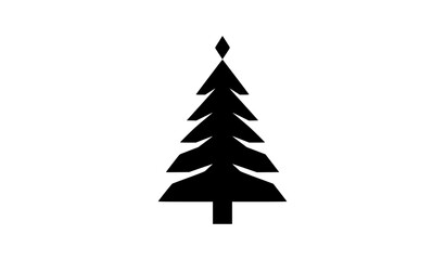 Fototapeta premium Geometric Christmas Tree Silhouette Icon Minimal Holiday Vector Design