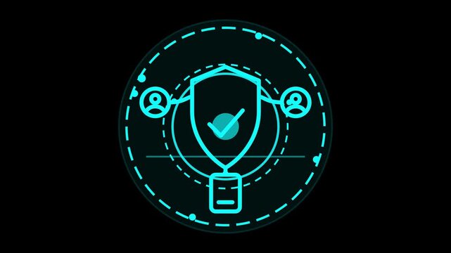 Cutting-edge digital security system ensuring robust user data protection and network privacy through advanced technological interfaces, symbolizing secure online defense