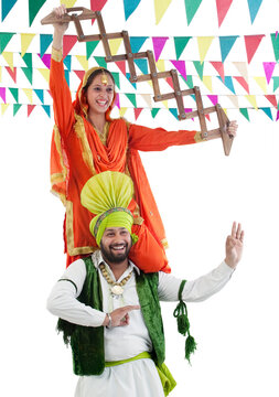 Sikh couple enjoying themselves 