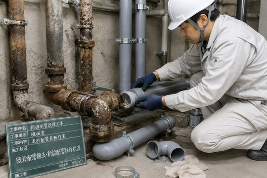 老朽配管・配管更新・給排水設備・改修工事