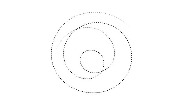Abstract rotating dotted circles motion graphic background animation rotation