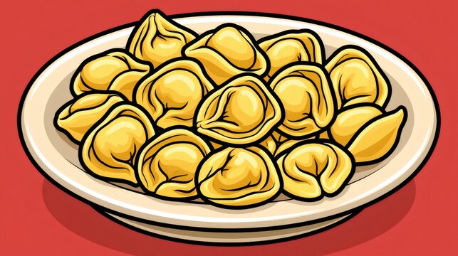 Tortellini pasta dumplings on a white plate