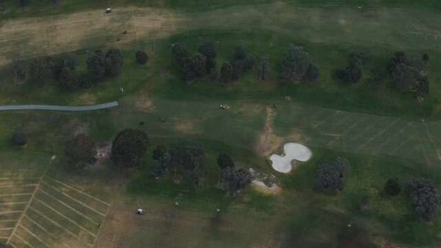 Aerial top-down view of a golf course