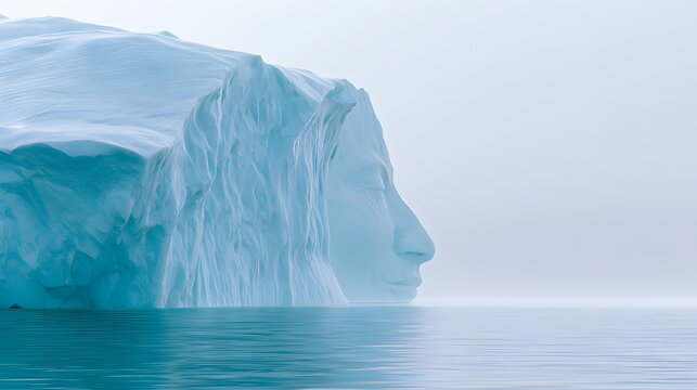Serene iceberg portrait reflects hidden strength an ethereal vision of nature's quiet power
