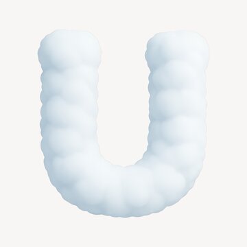 Fluffy cloud letter U